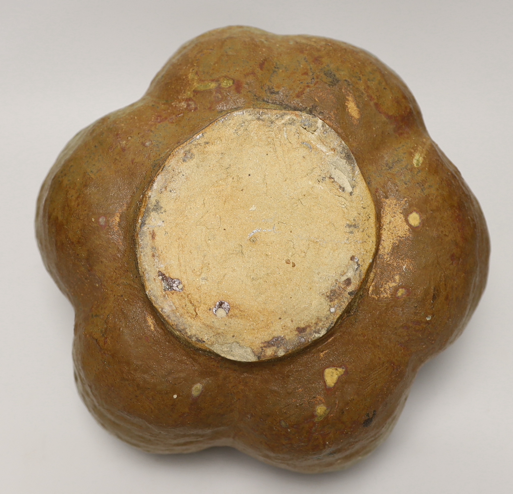 A large studio pottery gourd vase, 23cm high